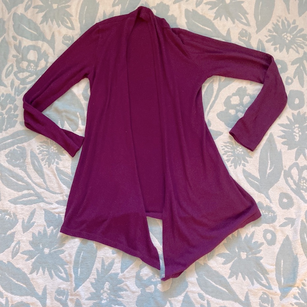 Size Small Red-Violet Purple Open Cardigan Lightweight 41 Hawthorn
